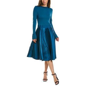 pale blue lace midi dress SEA NY Arianna Lace Short Sleeve Midi Dress in Blue – Hampden Clothing